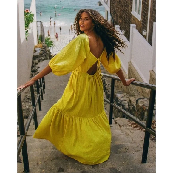 Billabong Sunshine Yellow Maxi Dress - Picture 7 of 13